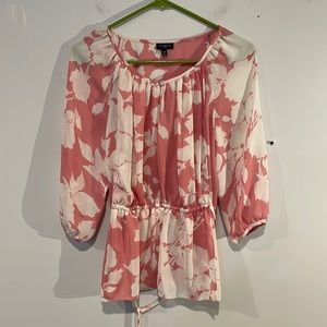 Talbots 3/4 Sleeve Wide Neck Layered Flowy Top in Sz 10P